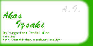 akos izsaki business card